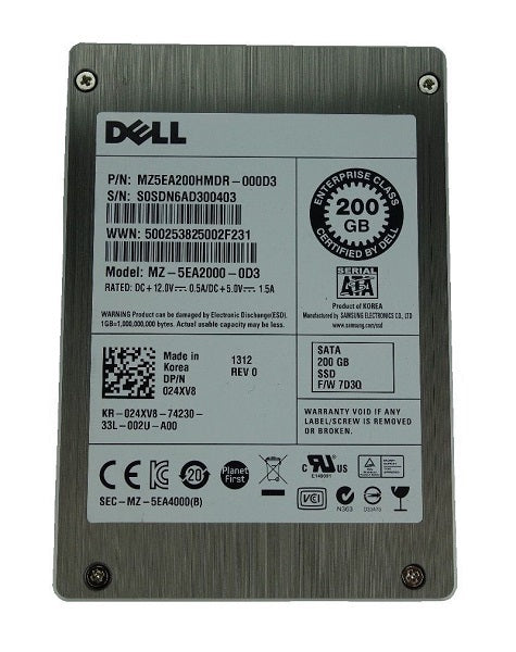 342-3361 - Dell 200GB MLC SATA 3GB/s Hot-Pluggable 2.5-inch Solid State Drive