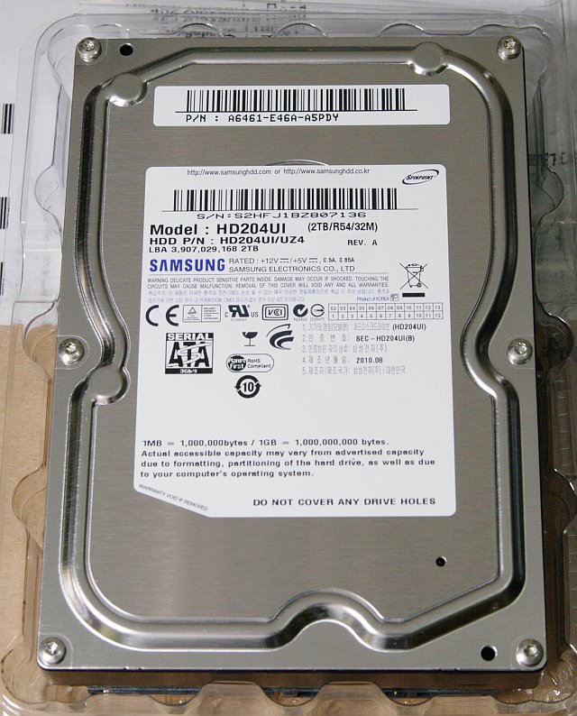 HD204UI - Samsung SpinPoint F4EG 2TB 5.4KRPM SATA 3GB/s 3.5-inch Hard Drive
