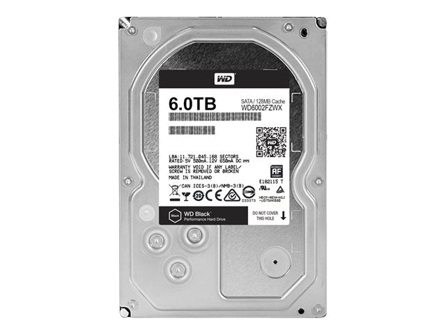 WD6002FZWX - Western Digital Black 6TB 7200RPM SATA 6G 3.5-inch Hard Drive
