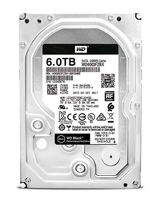 WD6003FZBX - Western Digital Black 6TB 7200RPM SATA 6G 3.5-inch Hard Drive