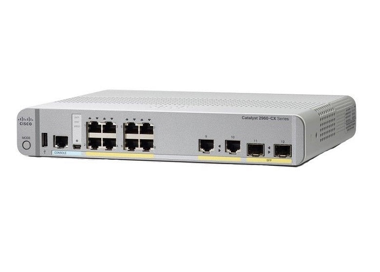 WS-C2960CX-8TC-L - Cisco Catalyst 8-Port 10/100/1000Base-T Managed Gigabit Ethernet Switch